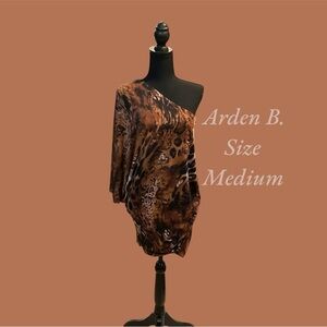 ARDEN B MIXED ANIMAL PRINT OFF THE SHOULDER MINI DRESS SIZE MEDIUM